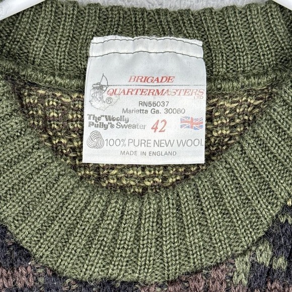 Vintage Brigade Quartermasters Sweater Mens Large Army Camo Wool Pullover - Picture 4 of 11